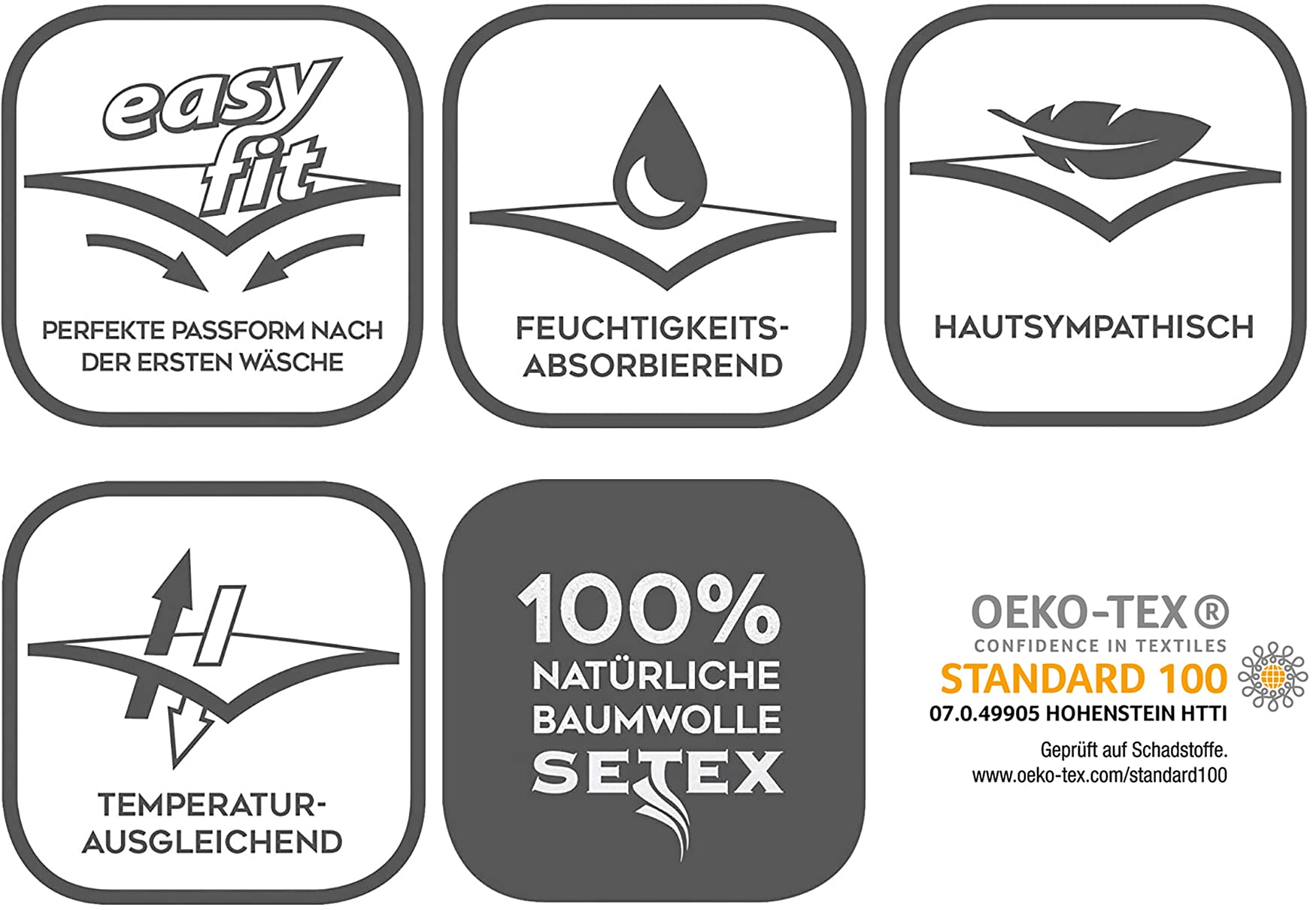 Setex kalmuck mattress protector, corner rubber, 100% cotton, classic, raw white, 2107, Cotton, natural, 180 x 200 cm