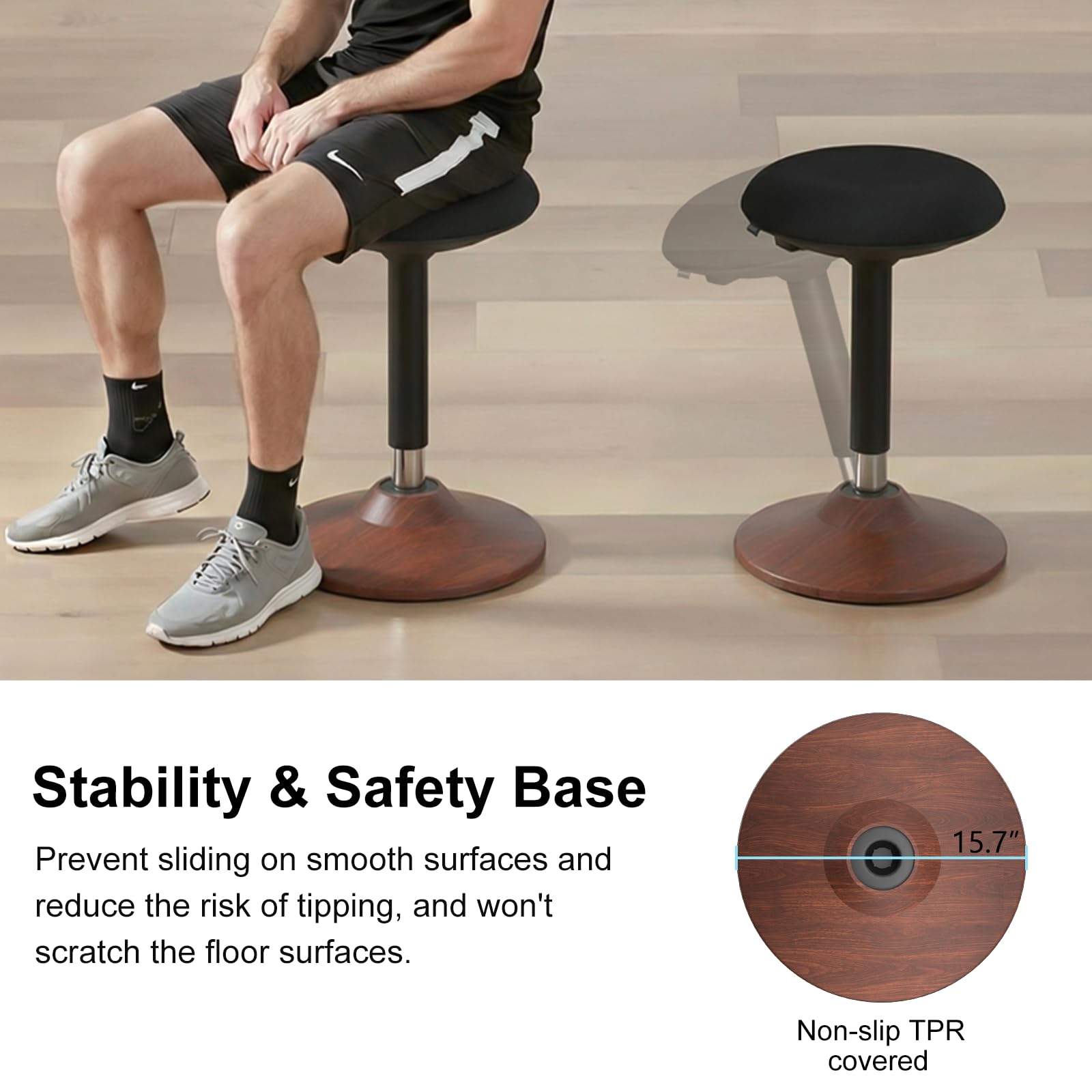 Wobble Stool,Height Adjustable,440lbsCapacity Balance Chair,for Home&Office