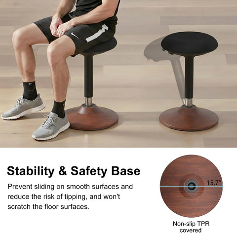 Wobble Stool,Height Adjustable,440lbsCapacity Balance Chair,for Home&Office