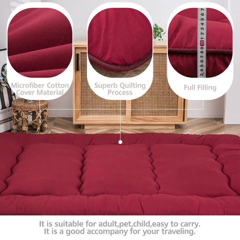 MAXYOYO Futon Mattress, Padded Japanese Floor Mattress Quilted Bed Mattress Topper