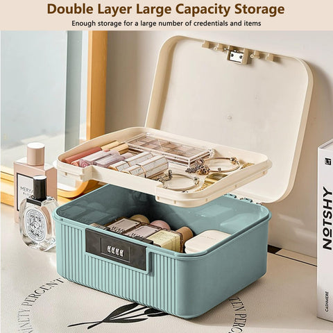 HOTOOLME Lockable Storage Container Bin,Medicine Organizer Box, S