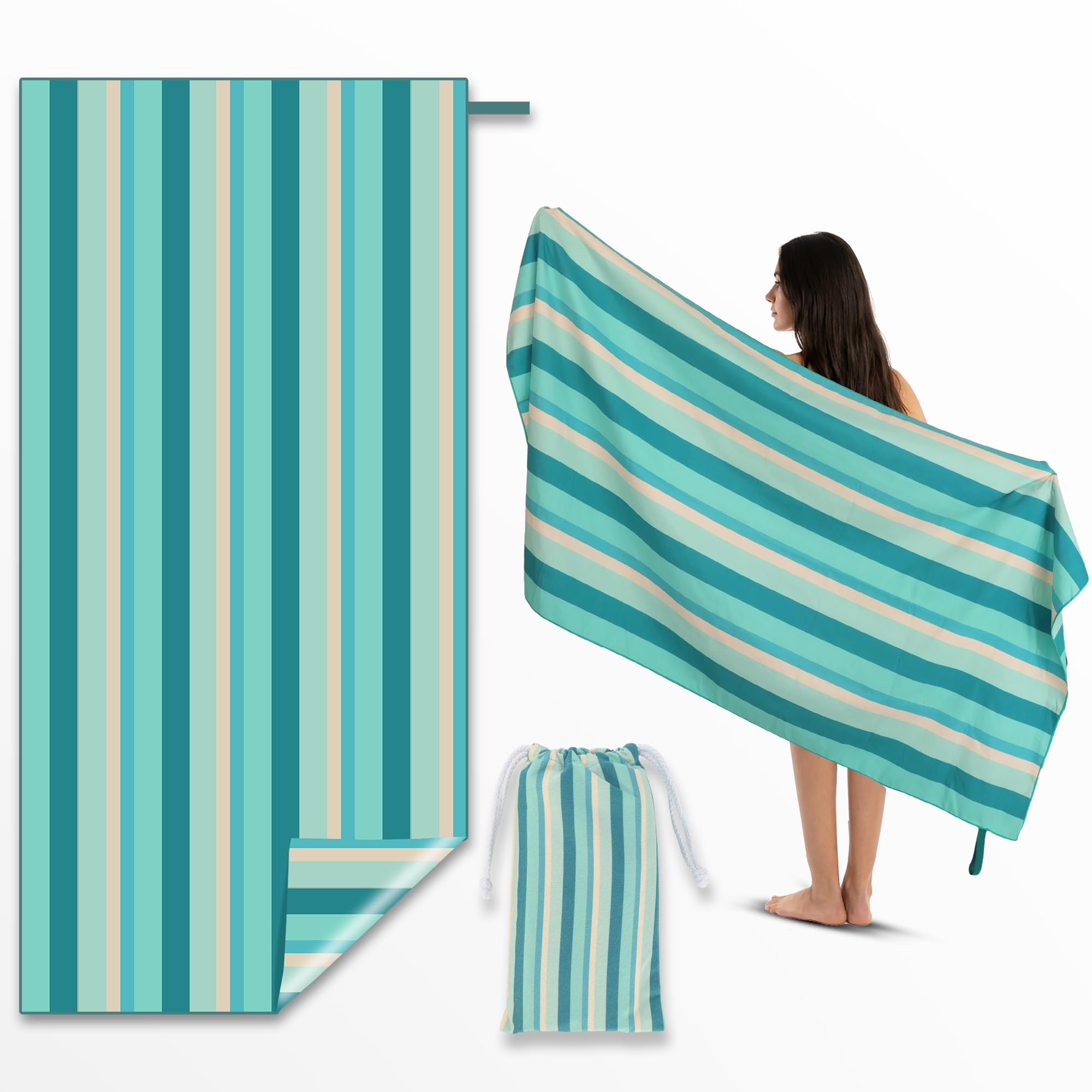 Anavasi Microfibre Beach Towels for Adults, 1 Pack 180 x 90cm 100% Recycled