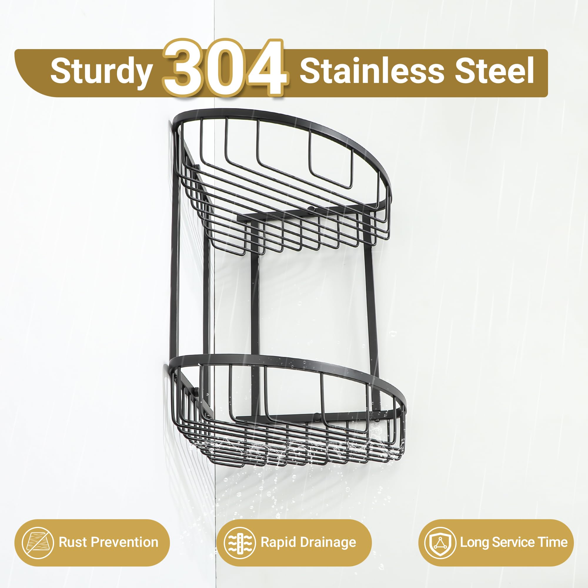 SAYAYO Corner Shower Caddy Bathroom Shower Basket SUS304 Stainless Steel