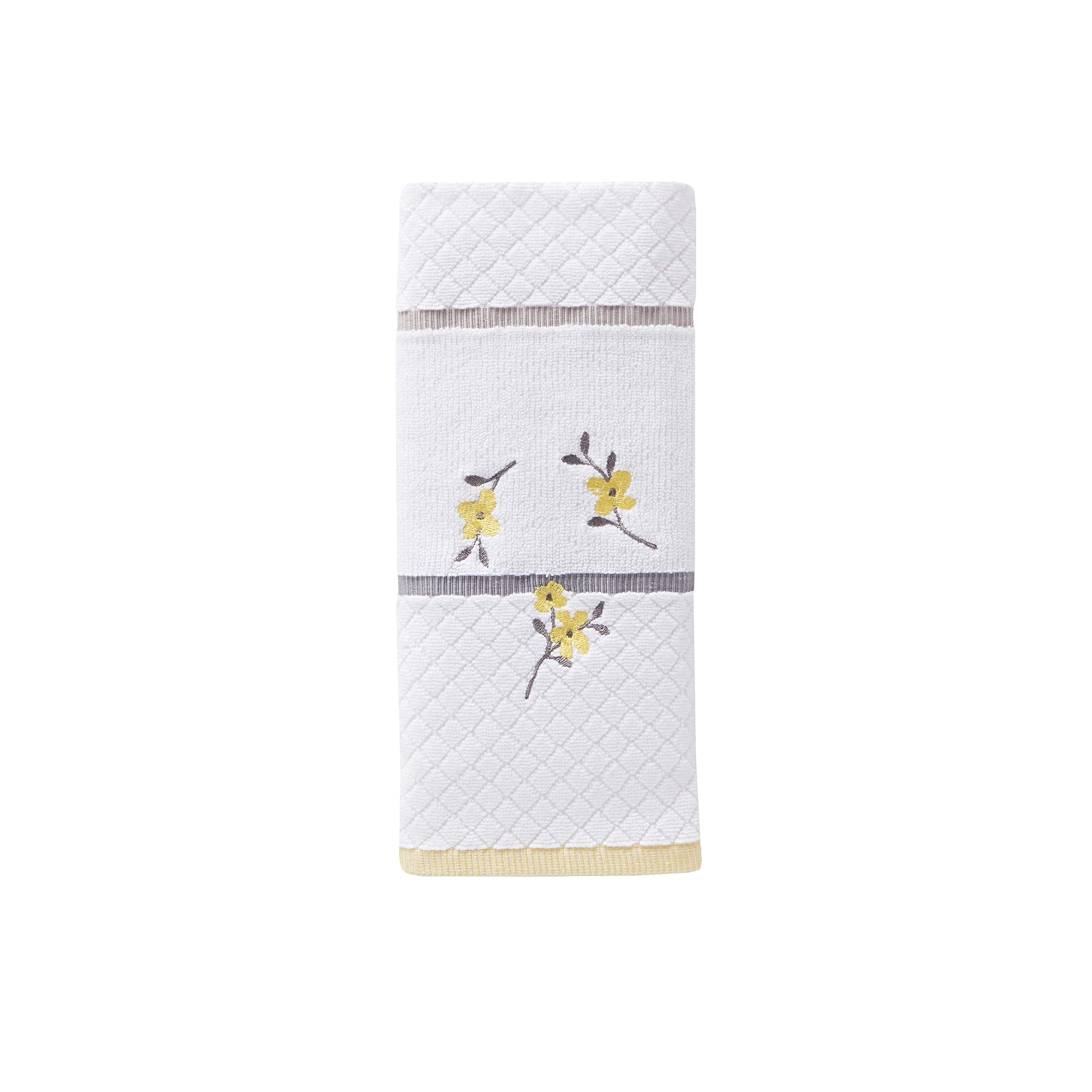 SKL Home Spring Garden Hand Towel, White