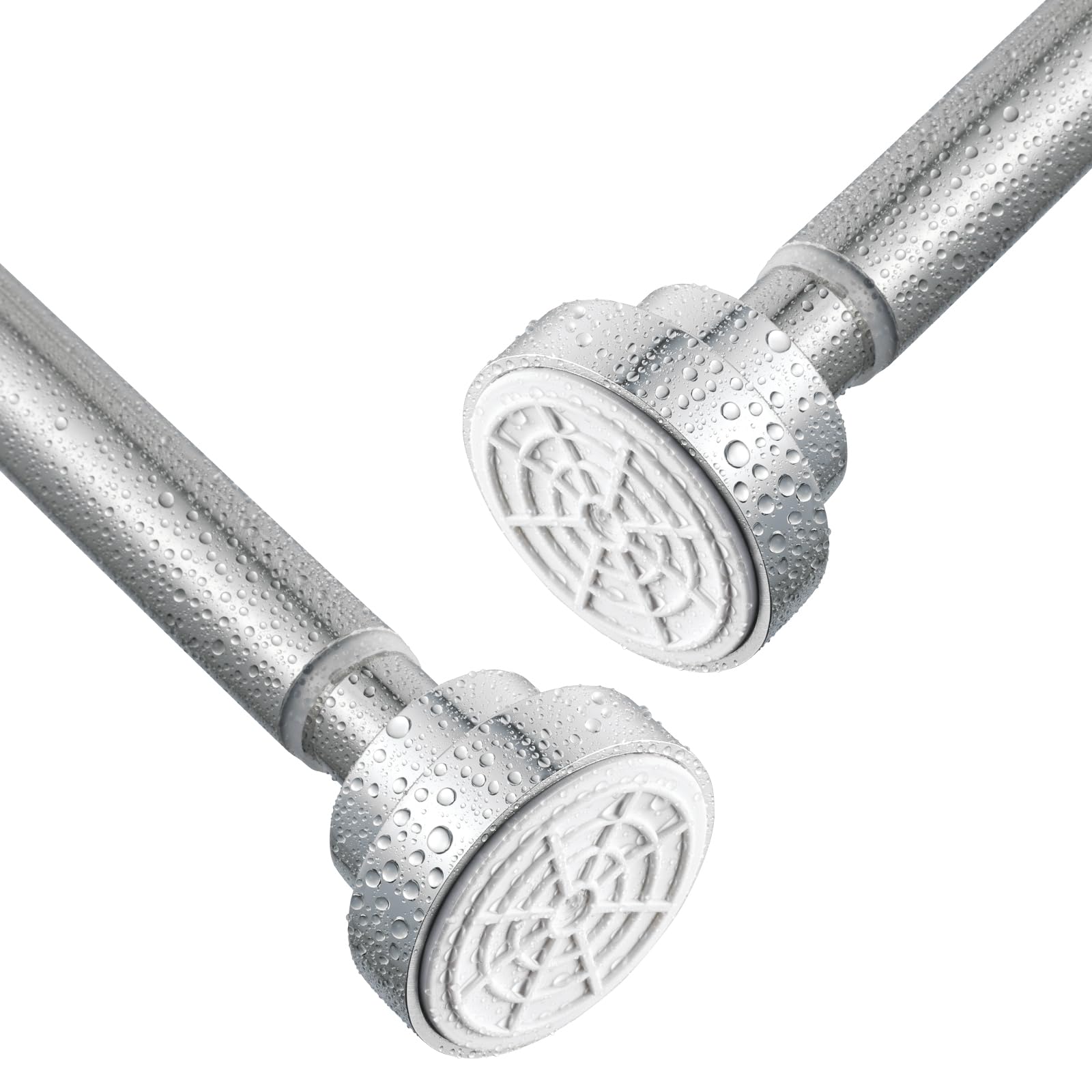 2PCS Shower Curtain Rod Stainless Steel Extendable Shower Curtain Pole No Drilling Tension Rod for Clothes Shower Curtain Rail Net Curtain Poles for