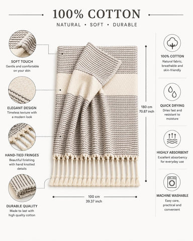 Babila Turkish Hammam Peshtemal Towel | Lightweight & Quick-Drying & Absorbent | Turkish Travel, Spa & Beach Towel | Soft, Compact & Versatile
