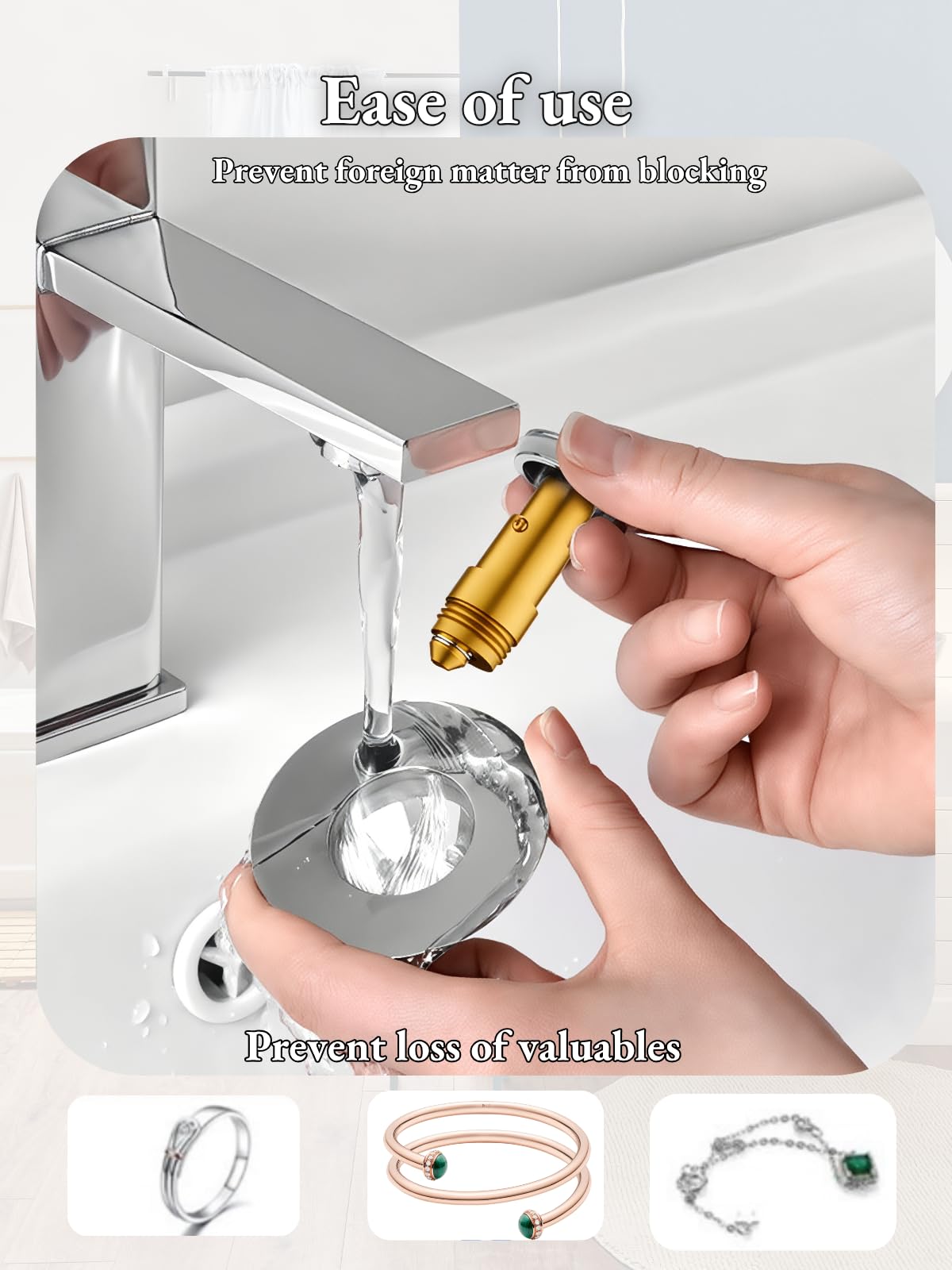 Megory Sink Plug Replacement, Pop up basin plugs,Universal sink stopper, Stainless Steel Drain for Kitchen and Bathroom,Bath,Basin(A)