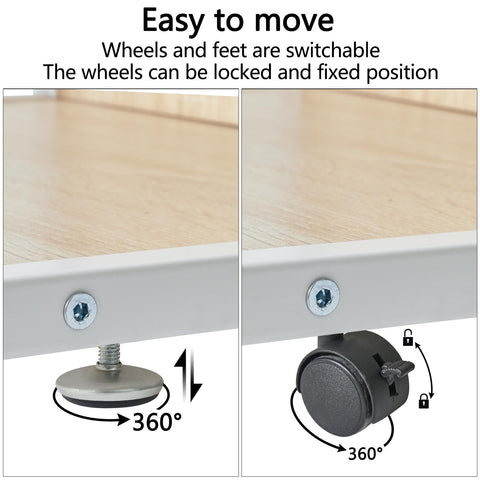 IBUYKE Under Desk Printer Stand,2 Tier Printer Cart,Mobile Home Desktop Organizer Shelf with 4 Wheels,for Fax, Home Office Use TLJ007R
