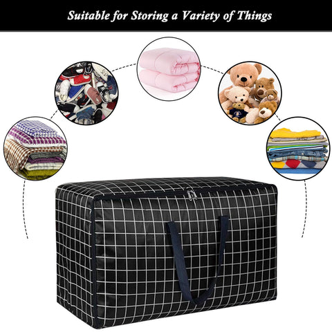 SEPSCO Clothes Storage Bag Large 2Pcs, Duvet Storage Bags King Size With Zips Foldable Thicken Nonwoven Fabric Moving Packing Totes Bag for