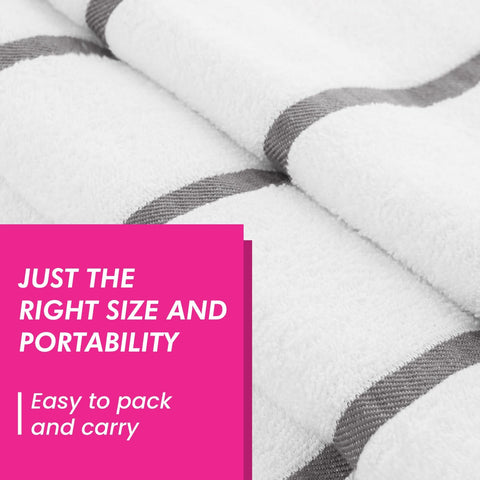 CASA COPENHAGEN Cabana Pool 4-piece set of large bath towels, 76x152 cm, 550 GSM, designed in Denmark, made from soft Egyptian cotton for bathroom