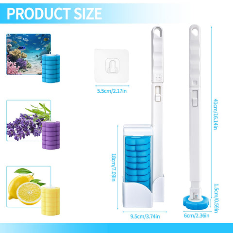 saerryor 54 Pcs Disposable Toilet Brush with Handle Toilet Brush Refills