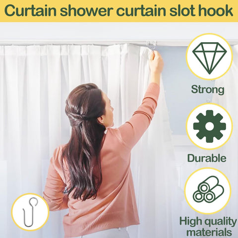 20PCS Shower Rail Hooks Silver Shower Curtain Hooks S Shaped Showers Hook for Curtains Rust Proof Stainless Steel Showers Curtain Rings for Bathroom
