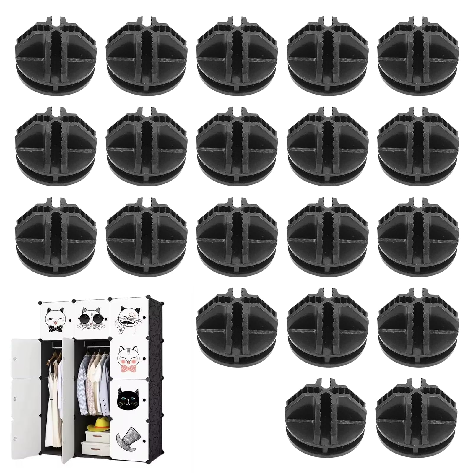 Girihe 20 PCS Storage Cube Connectors, Wire Cube Storagge Shelves Cubes C&C Grid Connectors Cubes Storagge Connectorss