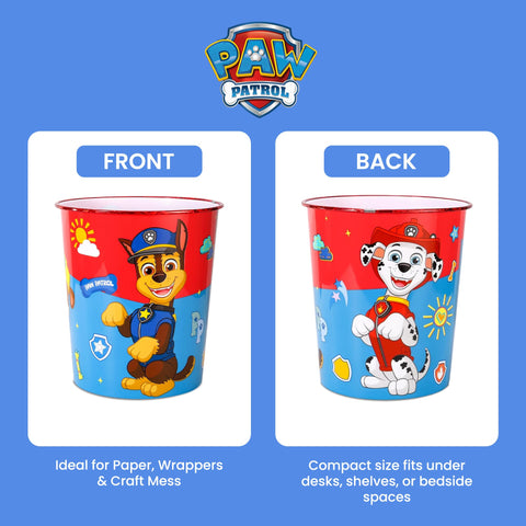 Paw Patrol Kids Waste Paper Bin for Bedroom, Playing & Study Room