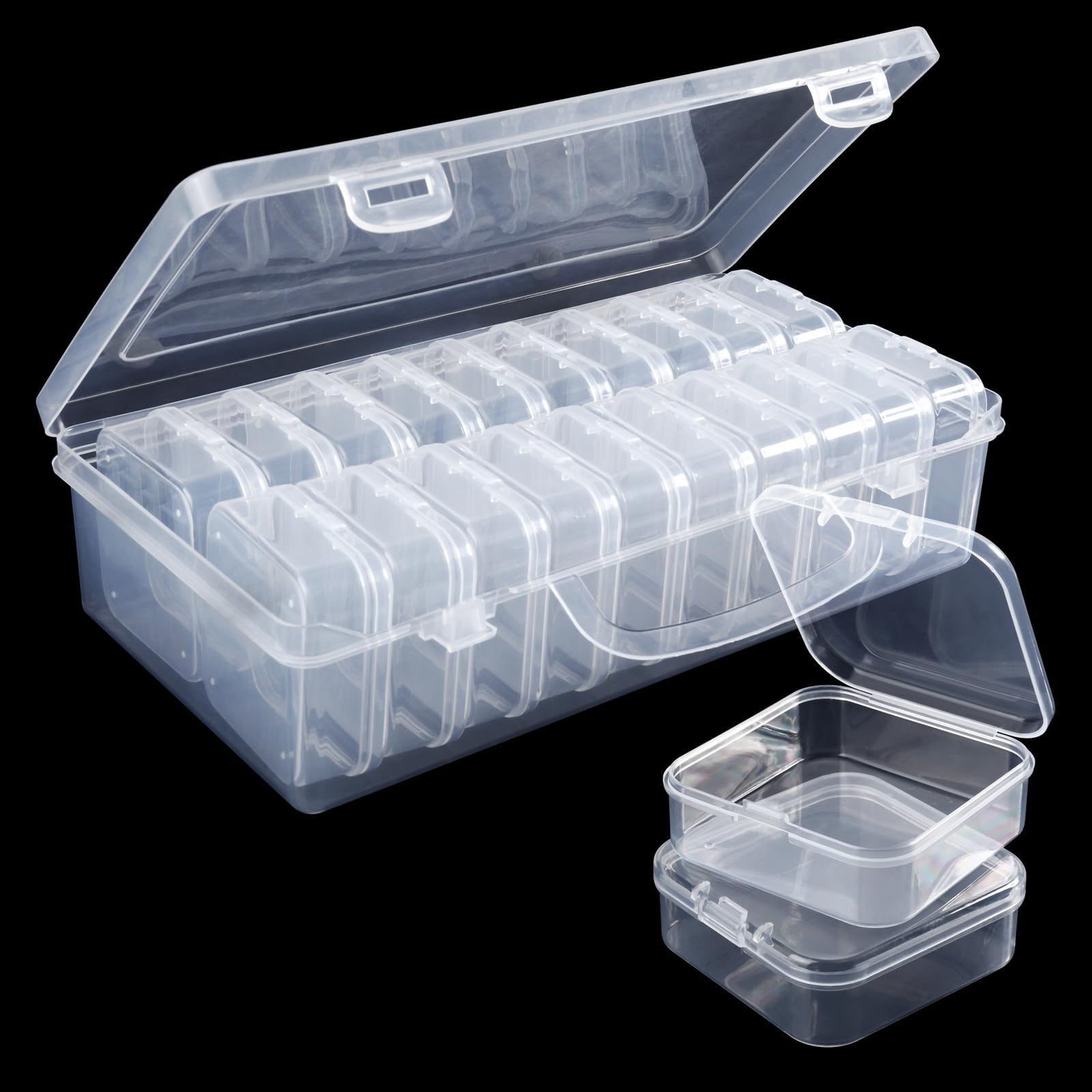Bead Storage Box, Small Storage Box with Lid, Transparent Bead Organiser