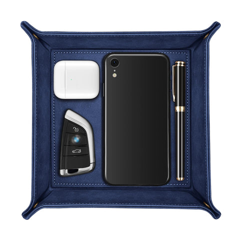 SITHON Valet Tray Premium PU Leather Desktop Storage Organizer