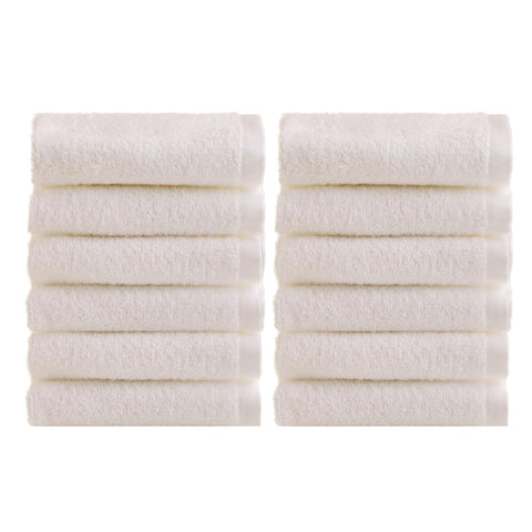 NELLA BIAGINI Minerva Bathroom Washcloths 30 x 30 cm, Set of 12, 100% Pure Terry Cotton, 420 g/m², Soft, Absorbent, Practical, Durable, Solid Colour