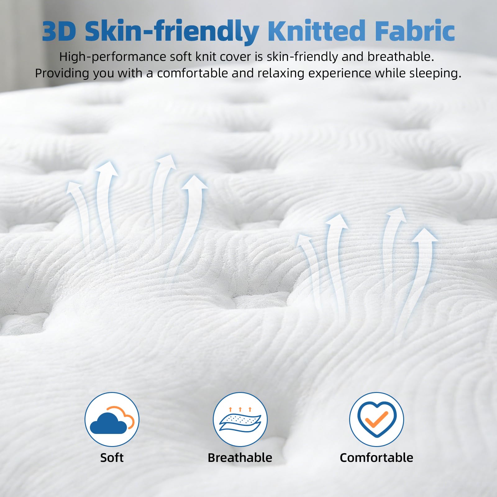 Lavfine Single Mattress - 3FT Memory Foam with Pocket Spring Hybrid, Medium Support, Motion Isolation, Breathable Soft Fabric, Comfortable Sleep