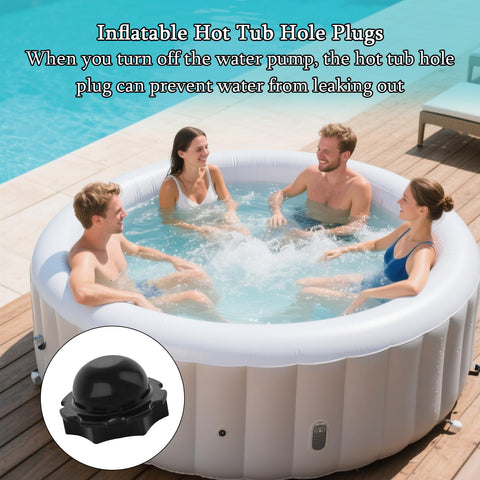 4pcs Rubber Inflatable Hot Tub Hole Plug P6575 Filter Stopper Cap Replacement Compatible with Lay Z Spa Coleman Bestway Intex Prevents Water Leaks