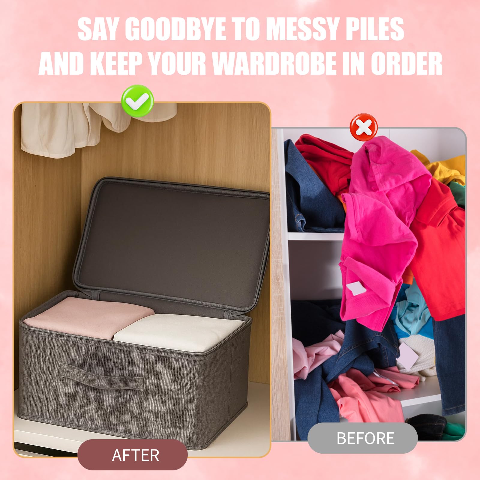 Lockable Storage Box, 2 Pack with Combination Locks, Secure Fabric Storage Box with Lock for Wardrobe, Under-Bed, Dorm Room, Travel