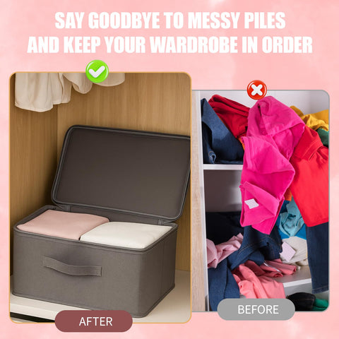 Lockable Storage Box, 2 Pack with Combination Locks, Secure Fabric Storage Box with Lock for Wardrobe, Under-Bed, Dorm Room, Travel