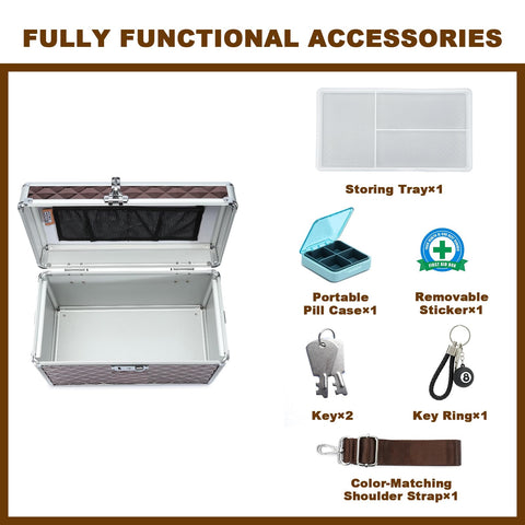 HEWEI WORKS Medication LockBox with Key, Lockable Medicine Storage Box, Security Lock Box, Medical Organizer