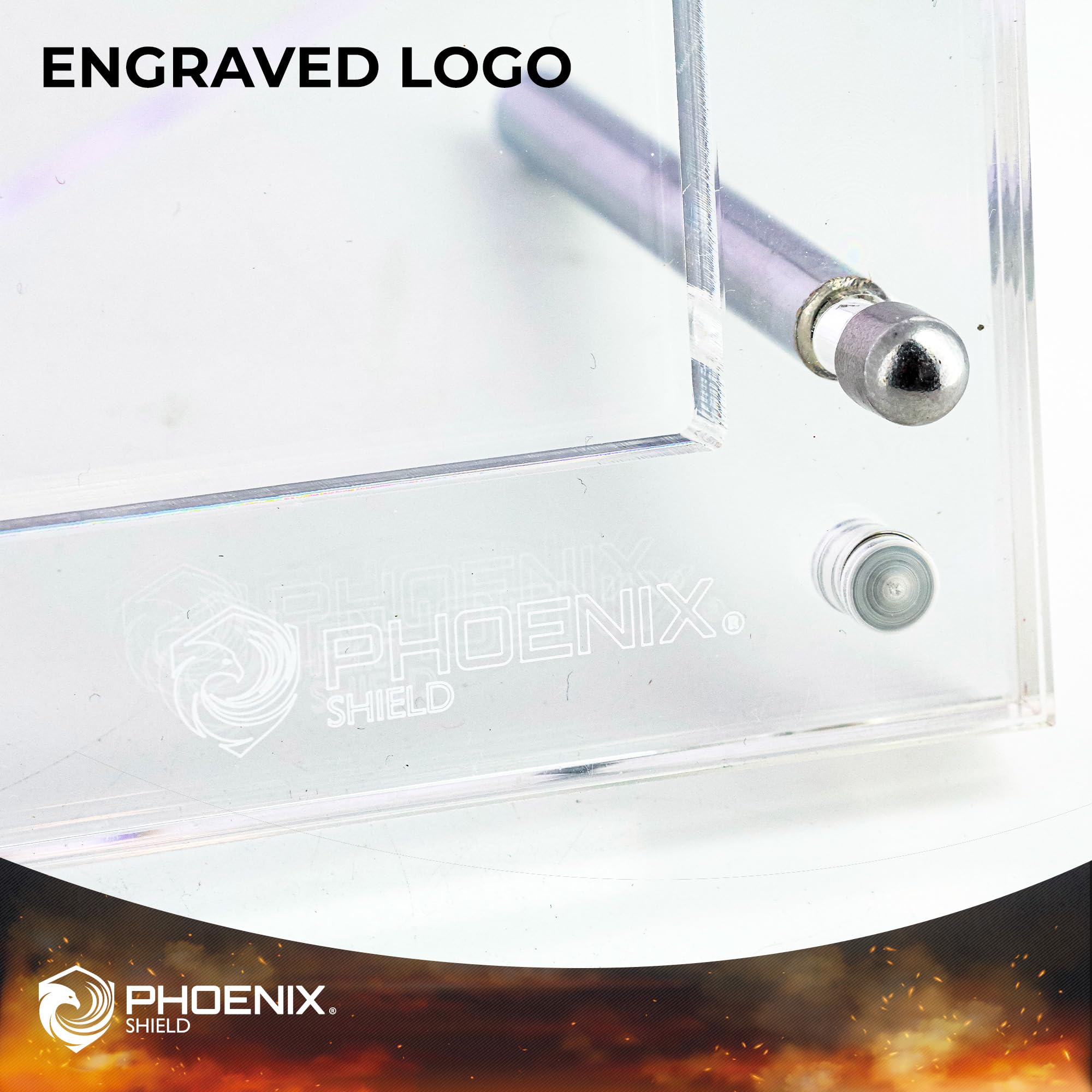 PHOENIX SHIELD | Transparent Acrylic Display Stand for 4 Boosters, Protection and Display of Trading Cards