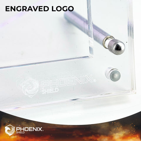 PHOENIX SHIELD | Transparent Acrylic Display Stand for 4 Boosters, Protection and Display of Trading Cards