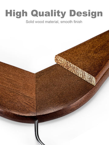 HOUSE DAY Wooden Hangers 30 Pack, Heavy Duty Wooden Coat Hangers, Walnut