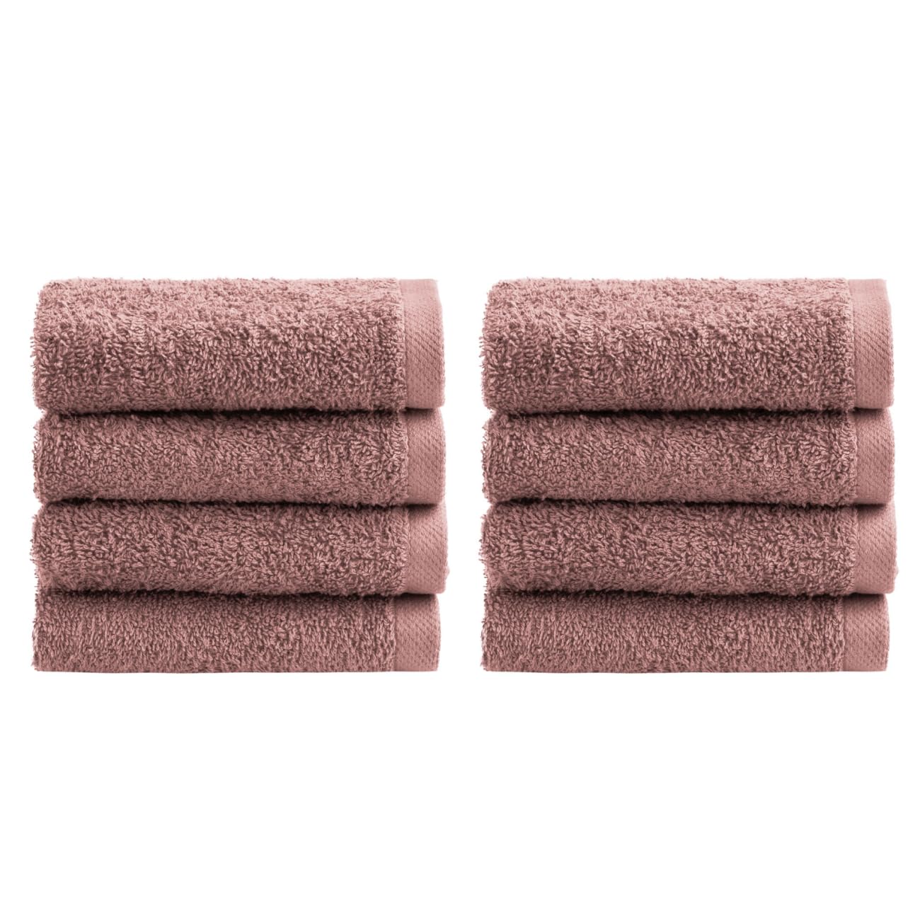 NELLA BIAGINI Minerva Bathroom Washcloths 30 x 30 cm, Set of 8, 100% Pure Terry Cotton, 420 g/m², Soft, Absorbent, Practical, Durable, Solid Colour