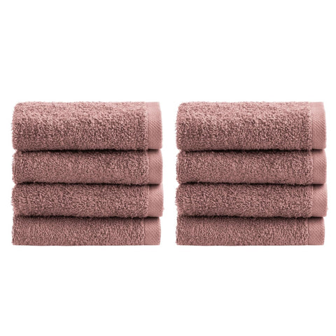 NELLA BIAGINI Minerva Bathroom Washcloths 30 x 30 cm, Set of 8, 100% Pure Terry Cotton, 420 g/m², Soft, Absorbent, Practical, Durable, Solid Colour