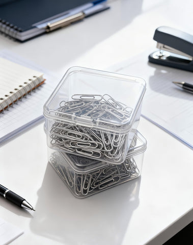 LJY Clear Square Plastic Boxes, 60 Pack, 6.5 x 6.5 x 3.5 cm