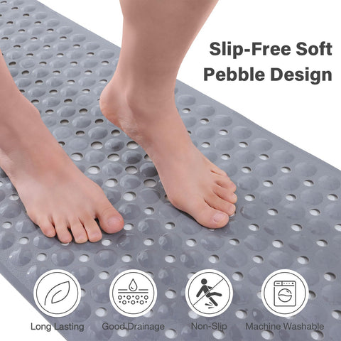 Smiry Non Slip Bath Mat with 300 Strong Suction Cups, 100x40cm