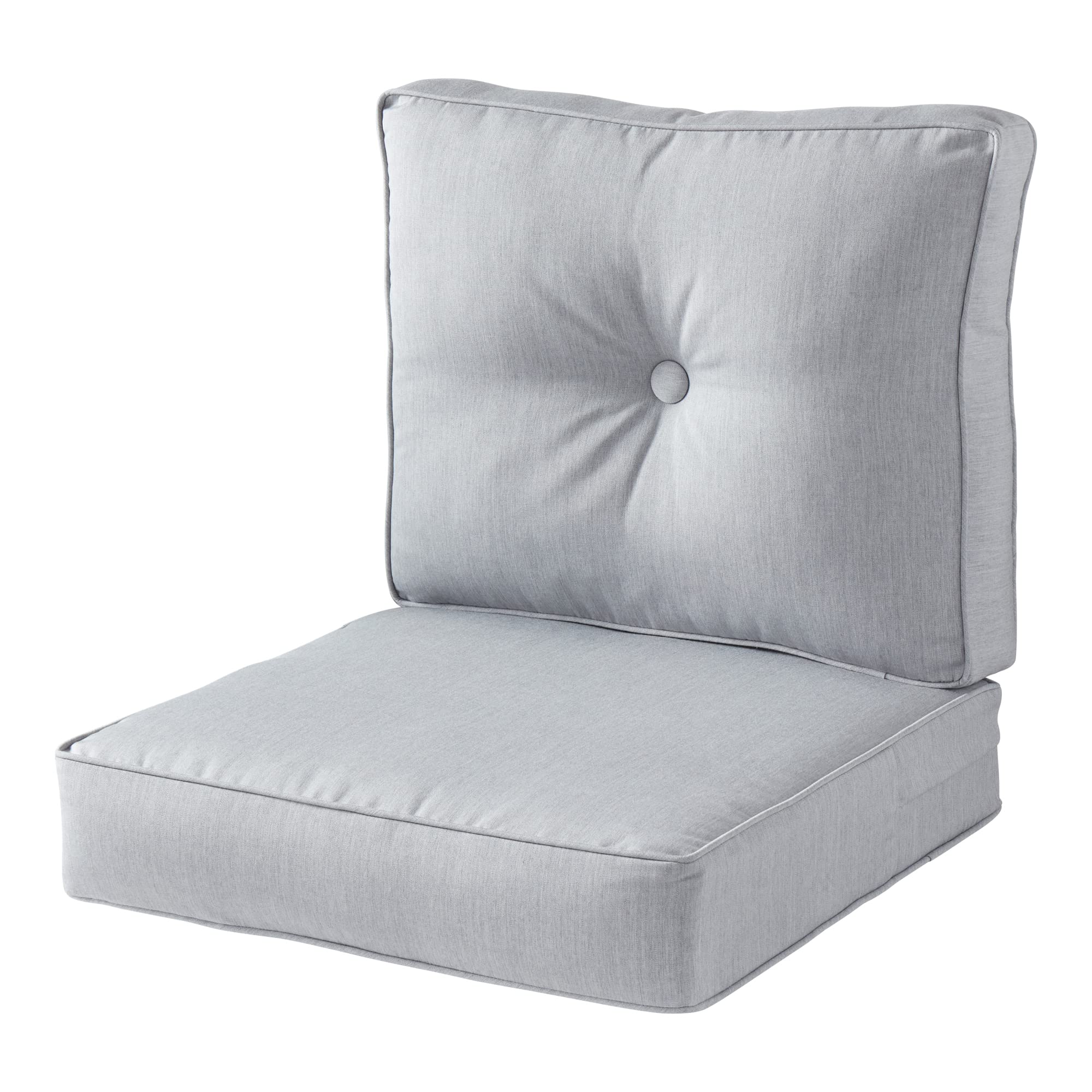 Greendale Home Fashions Outdoor 2-Piece Sunbrella Fabric Deep Seat Cushion Set, Concrete