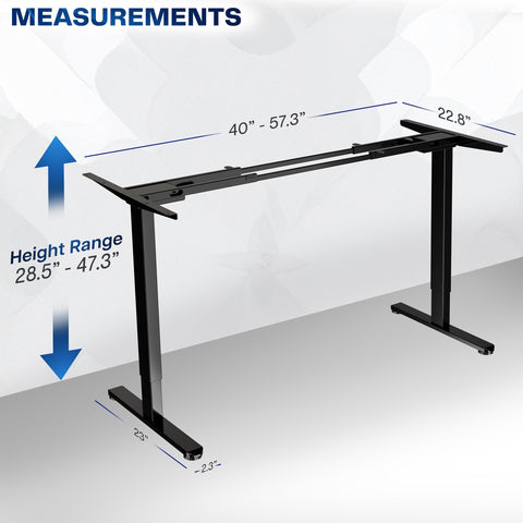 VIVO Electric Stand Up Desk Frame, DIY Workstation, Frame Only, Dual Motor Ergonomic Standing Height Adjustable Base with Memory Controller, Black