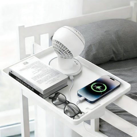 PokeAir Bedside Shelf, Bunk Bed Shelf, Floating Bedside Table with Cable Holes, College Dorm Room Essentials, Bed Storage Organiser for Dorm