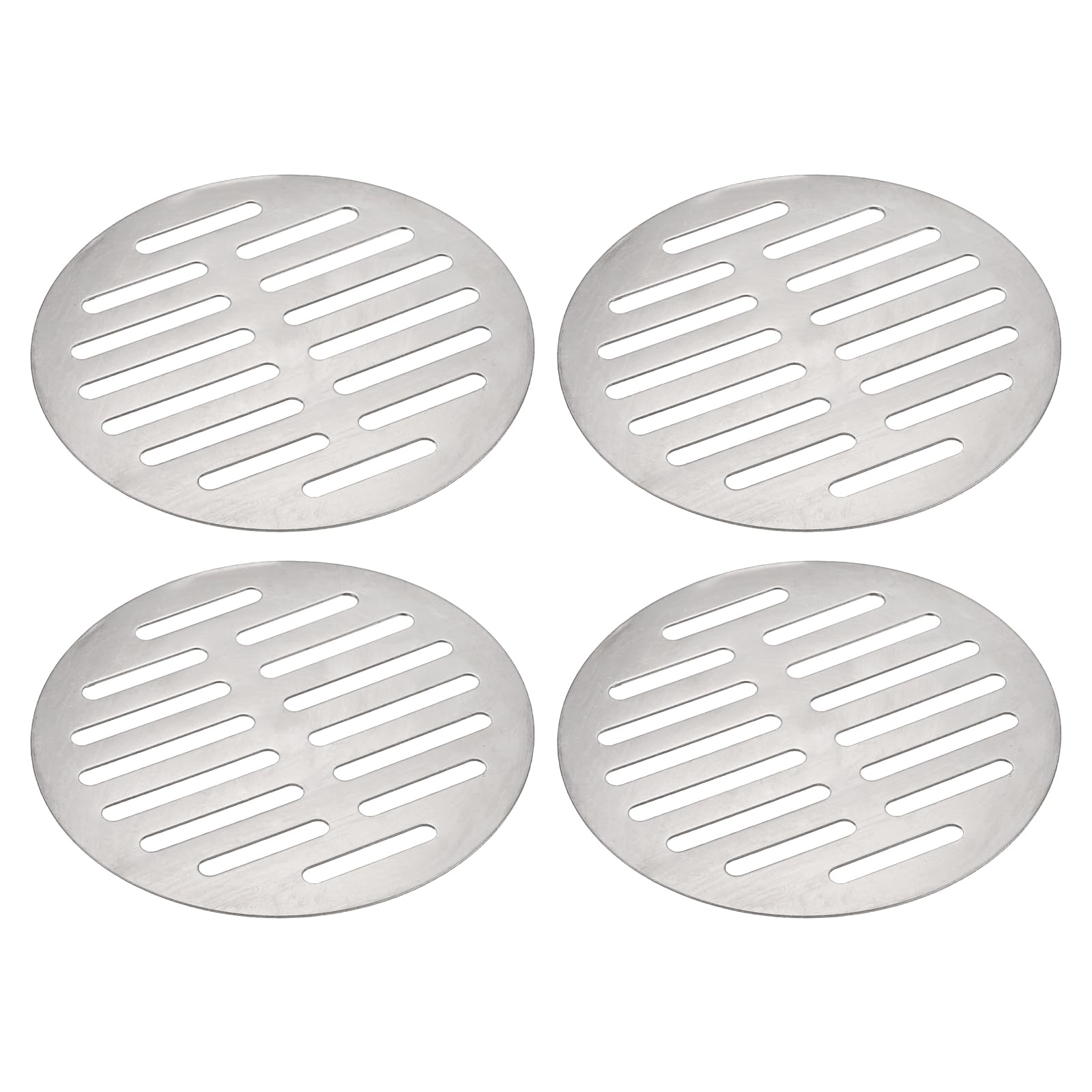 sourcing map 4pcs Round Floor Drain Cover, 4.9" Stainless Steel Shower Drain Grate Drain Protection Cover for Furniture Repair Bathroom Kitchen