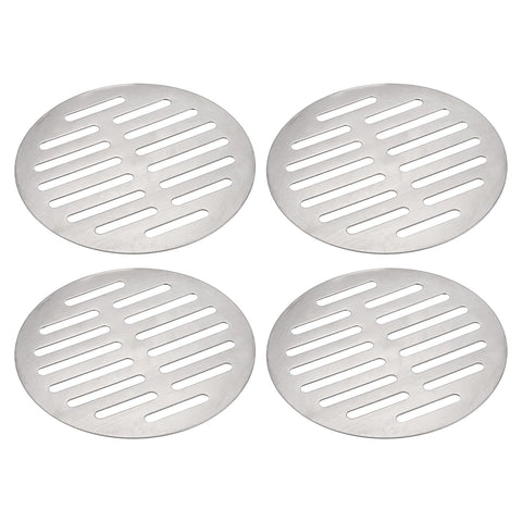 sourcing map 4pcs Round Floor Drain Cover, 4.9" Stainless Steel Shower Drain Grate Drain Protection Cover for Furniture Repair Bathroom Kitchen