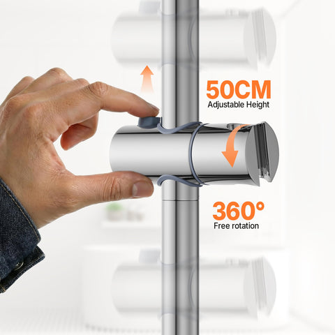 MORADO Stainless Steel Shower Slider Rail,Shower Riser Rail 68cm, Shower Slider Bar with Chrome Finish,Height Adjustable