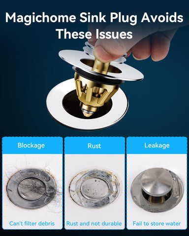 Magichome Pop Up Sink Plug Replacement for 34-45mm Drain Holes