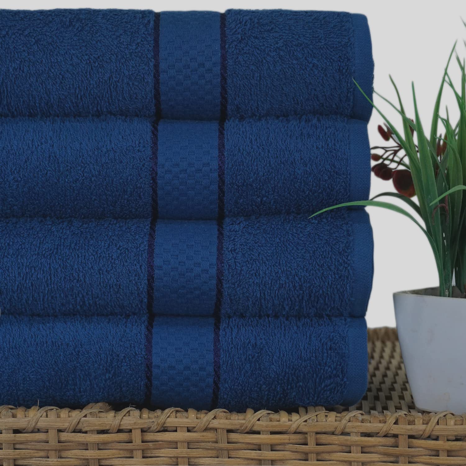 Casabella Luxury Pack Of 4 Bath Sheet 100% Egyptian Cotton Super Soft towel_Royal