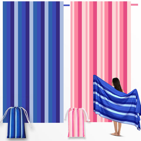 Anavasi Microfibre Beach Towels for Adults, 2 Pack 180 x 90cm 100% Recycled