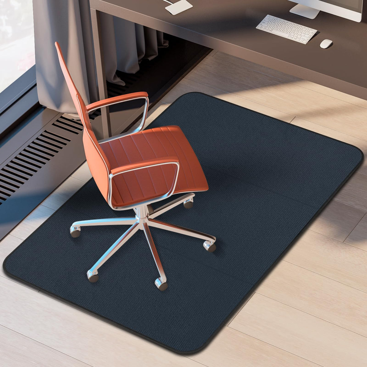 K KERNOWO Office Chair Mat for Carpet and Hardwood Floors, 47x35'' Corduroy Carpet Protector Chair Mat for Home & Office