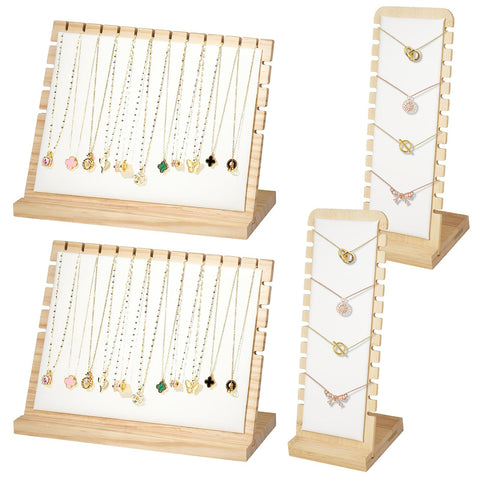 YEXEXINM 4pcs Jewelry/Necklace Display Stands, Wood Pendant Necklace Holder Necklace Display Storage Jewelry Display Rack Organizer