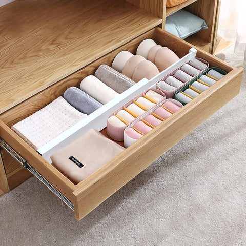 ANTOWIN Bamboo Drawer Dividers, Drawer Separators Splitter,17-22 inches Long Adjustable Spring-loaded Organizer for Large Utensil, Clothes
