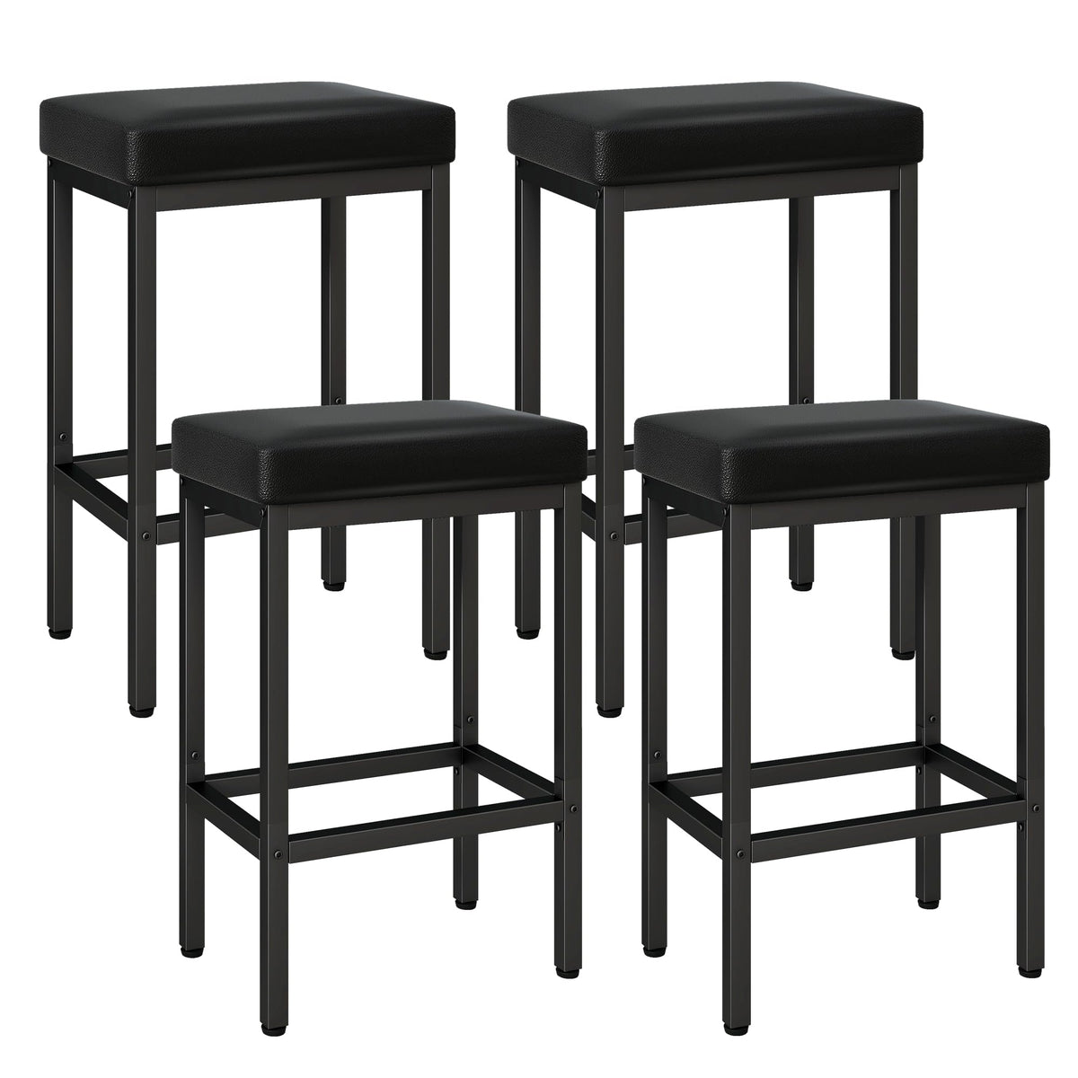YMYNY 66cm Bar Stools Set of 4 - PU Leather Breakfast Bar Stools, HBS513B-2