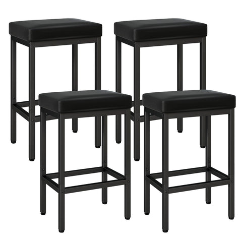 YMYNY 66cm Bar Stools Set of 4 - PU Leather Breakfast Bar Stools, HBS513B-2