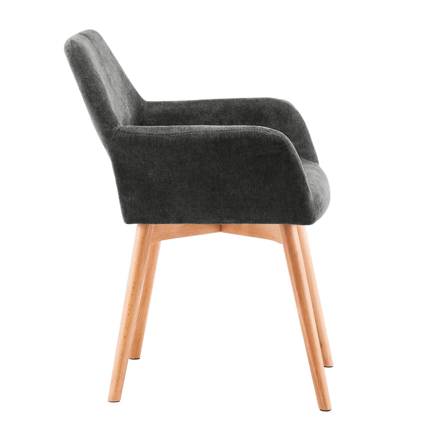YEEFY Desk Chair No Wheels Vanity Chair Comfy Accent Chair for Living Dining Room Bedroom Home Office Mid Century Modern Upholstered Armchair with