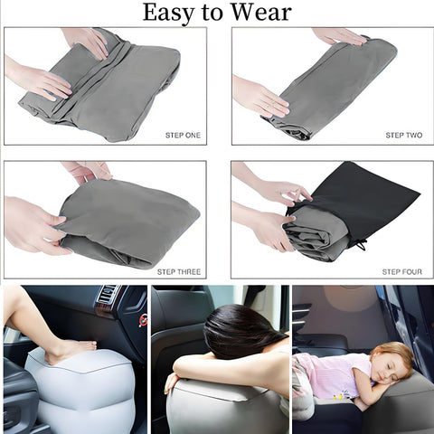 Buithafu Inflatable Footrest 2 Pack, Adjustable for Air Travel