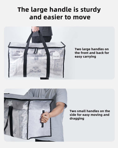JOJOSEE Clear Clothes Storage Bags, 91L Large Moving Bag (Clear, 4 Pack)